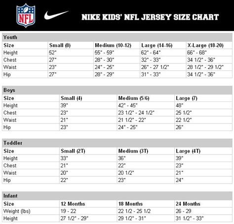 nike youth replica jersey size chart